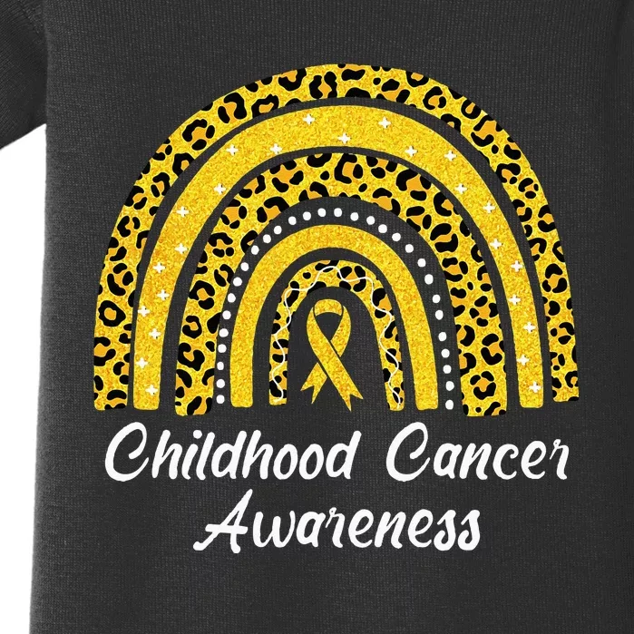 Childhood Cancer Awareness Rainbow Leopard Ribbon Baby Bodysuit