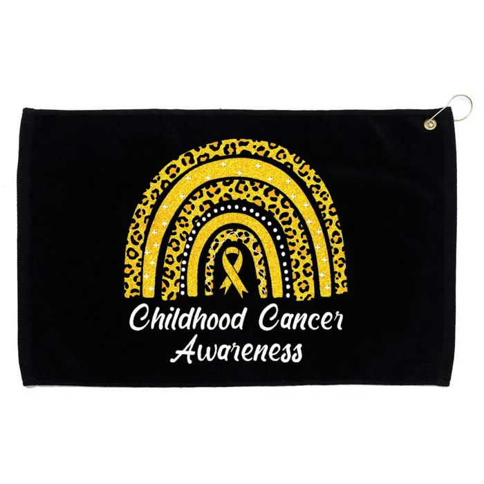 Childhood Cancer Awareness Rainbow Leopard Ribbon Grommeted Golf Towel