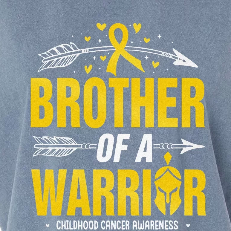 Childhood Cancer Awareness Brother Of A Warrior Gold Ribbon Garment-Dyed Women's Muscle Tee