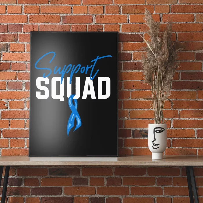 Colon Cancer Awareness Support Squad Blue Ribbon Poster