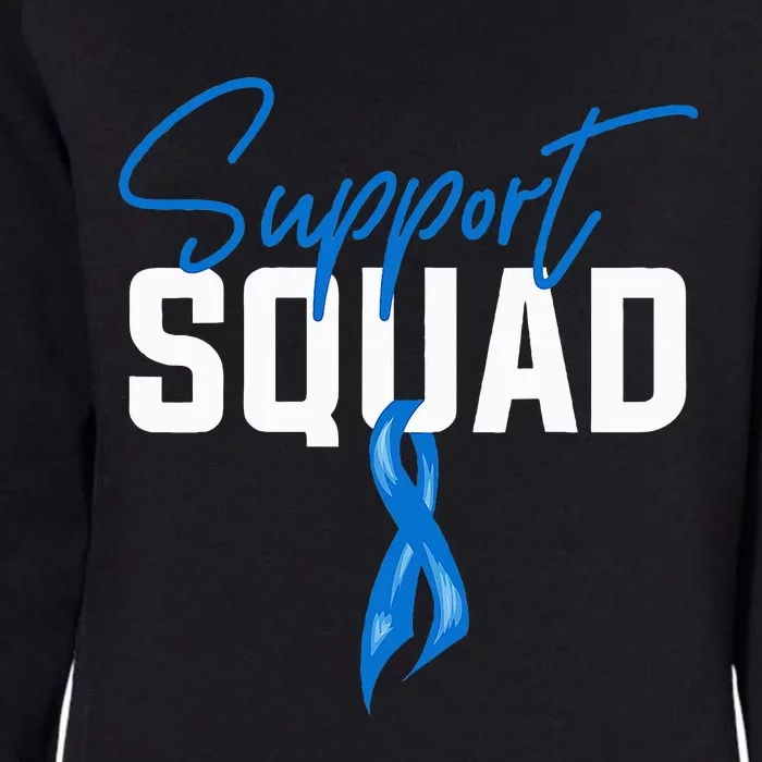 Colon Cancer Awareness Support Squad Blue Ribbon Womens California Wash Sweatshirt