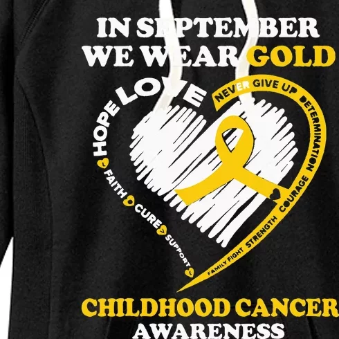 Childhood Cancer Awareness In September We Wear Gold Women's Fleece Hoodie