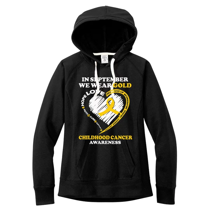 Childhood Cancer Awareness In September We Wear Gold Women's Fleece Hoodie