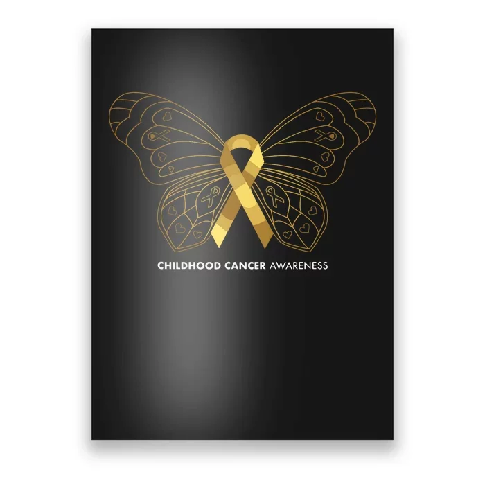 Childhood Cancer Awareness Butterfly & Gold Ribbon Poster