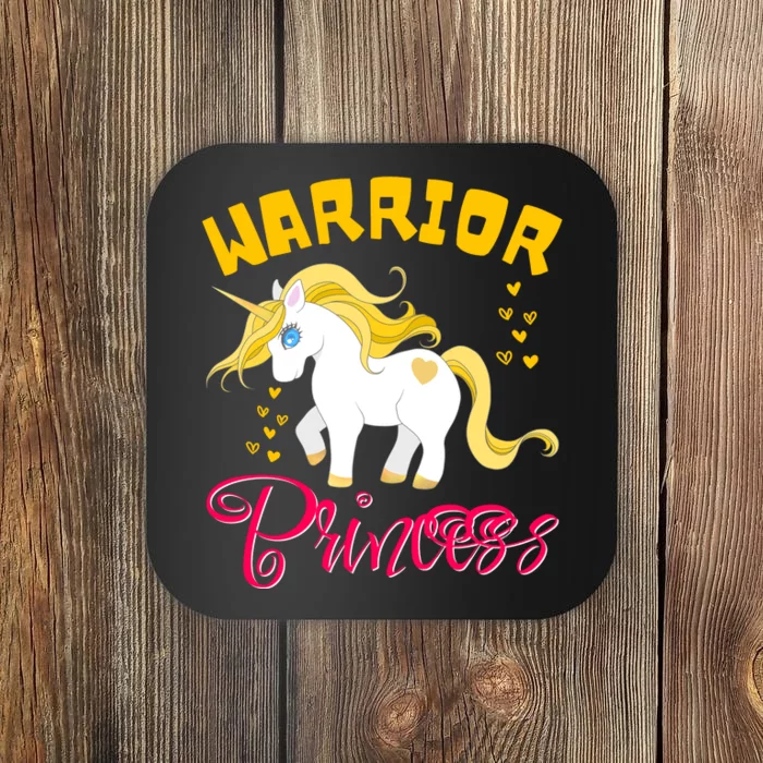 Childhood Cancer Awareness Unicorn Warrior Princess Gift Coaster