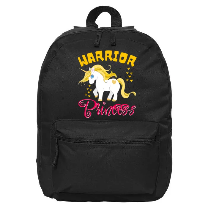 Childhood Cancer Awareness Unicorn Warrior Princess Gift 16 in Basic Backpack