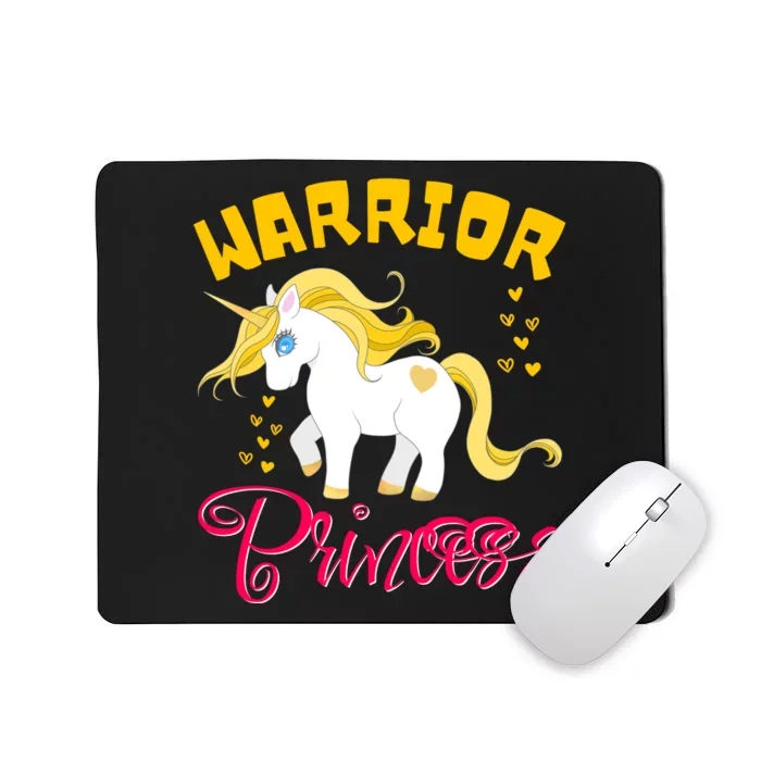 Childhood Cancer Awareness Unicorn Warrior Princess Gift Mousepad