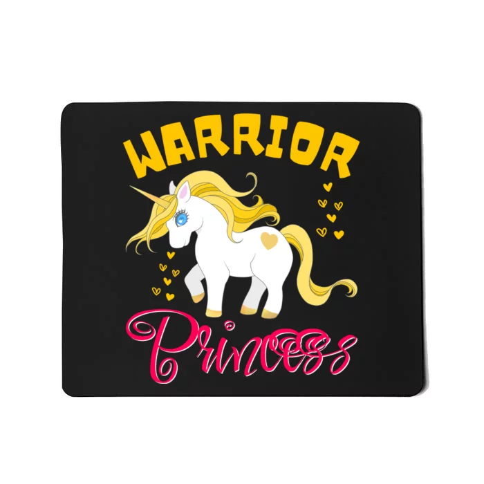 Childhood Cancer Awareness Unicorn Warrior Princess Gift Mousepad