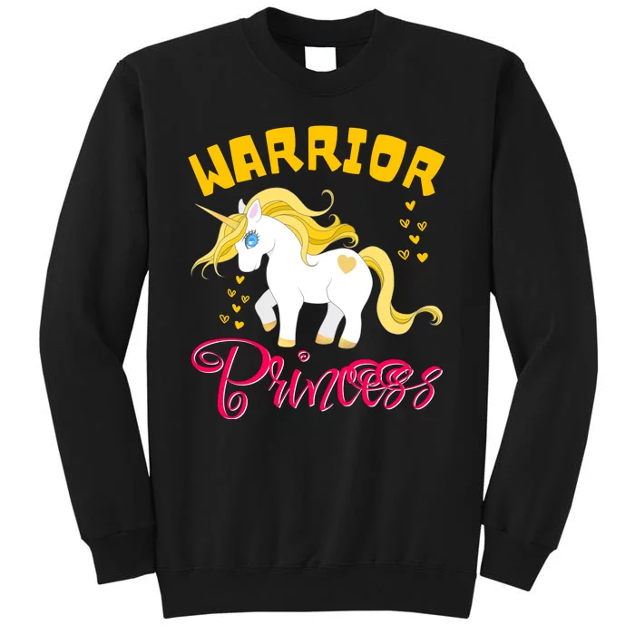 Childhood Cancer Awareness Unicorn Warrior Princess Gift Tall Sweatshirt