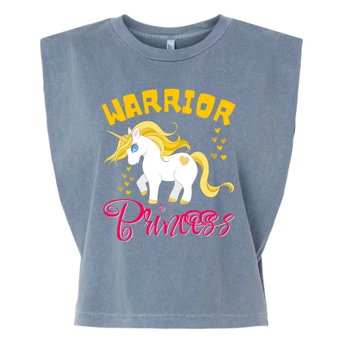 Childhood Cancer Awareness Unicorn Warrior Princess Gift Garment-Dyed Women's Muscle Tee