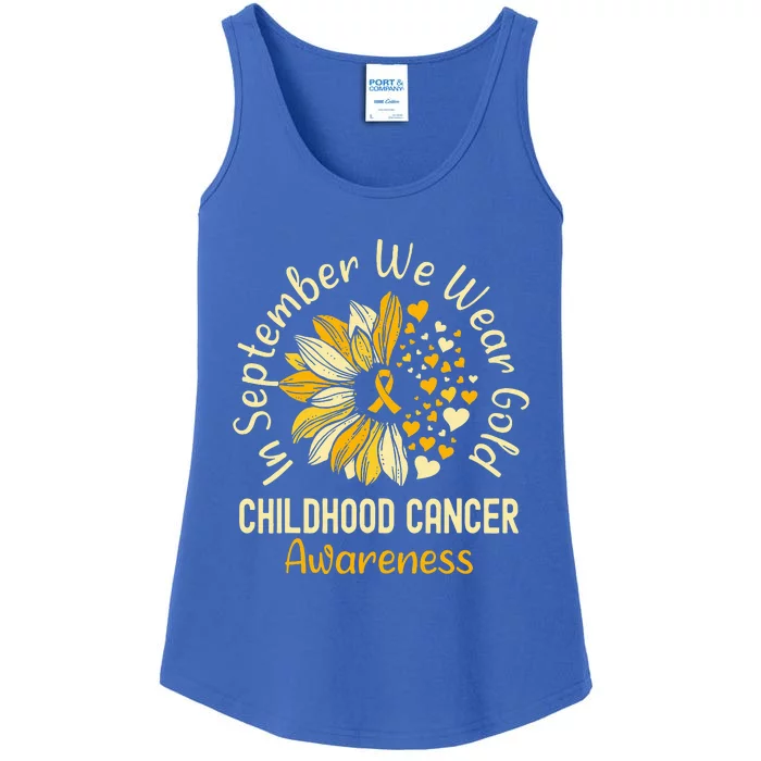 Childhood Cancer Awareness S In September We Wear Gold Ladies Essential Tank