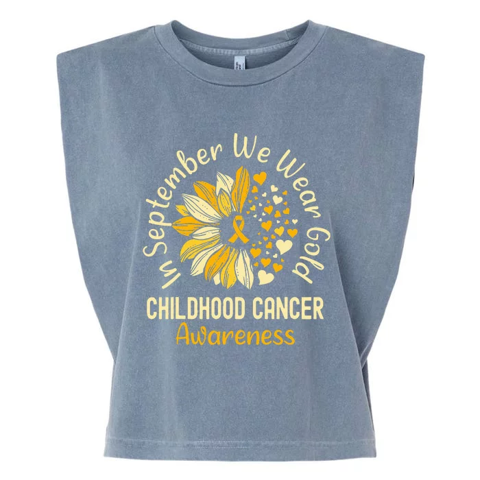 Childhood Cancer Awareness S In September We Wear Gold Garment-Dyed Women's Muscle Tee