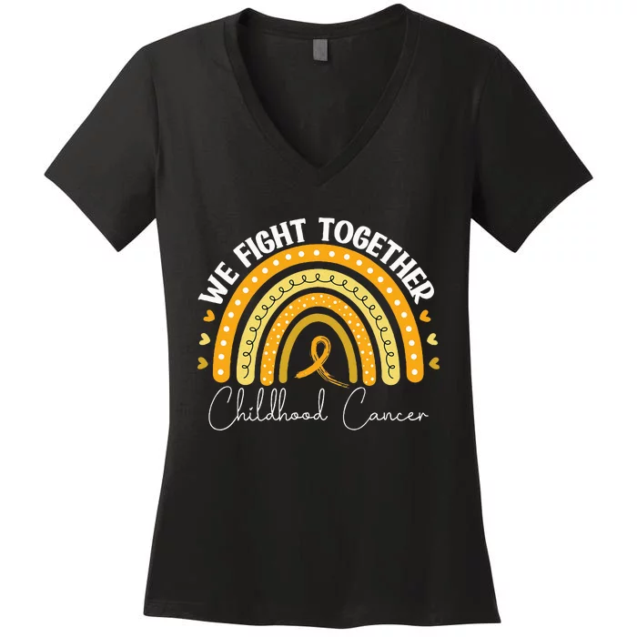 Childhood Cancer Awareness Gold Ribbon Women's V-Neck T-Shirt