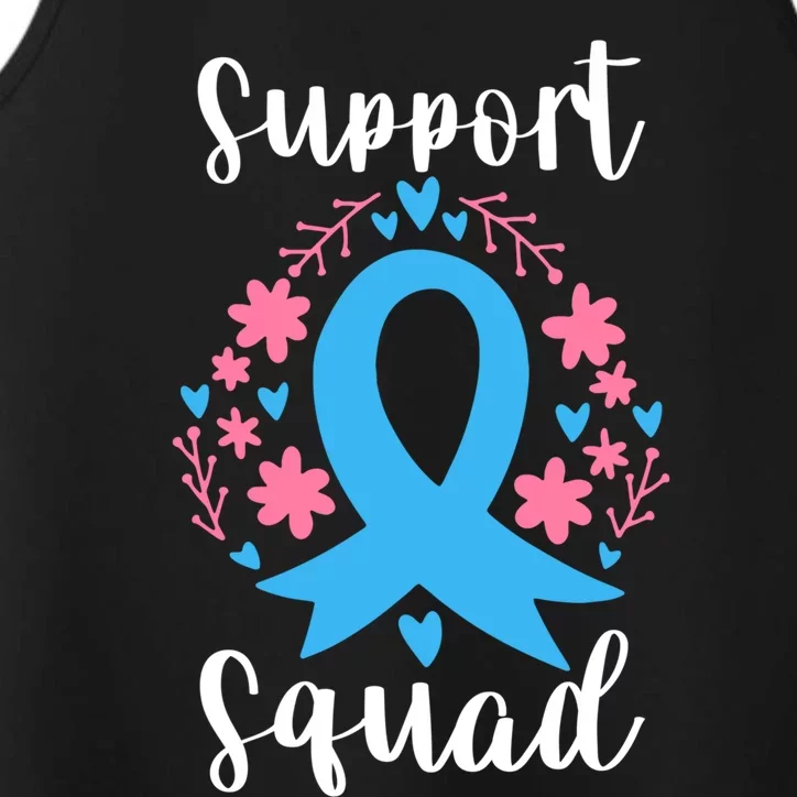 Colon Cancer Awareness Blue Ribbon Support Squad Gift Performance Tank