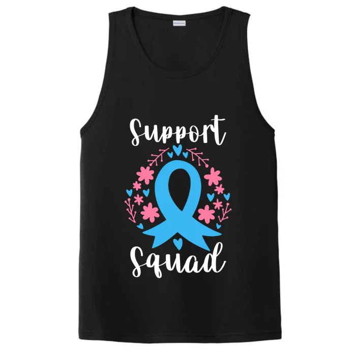 Colon Cancer Awareness Blue Ribbon Support Squad Gift Performance Tank