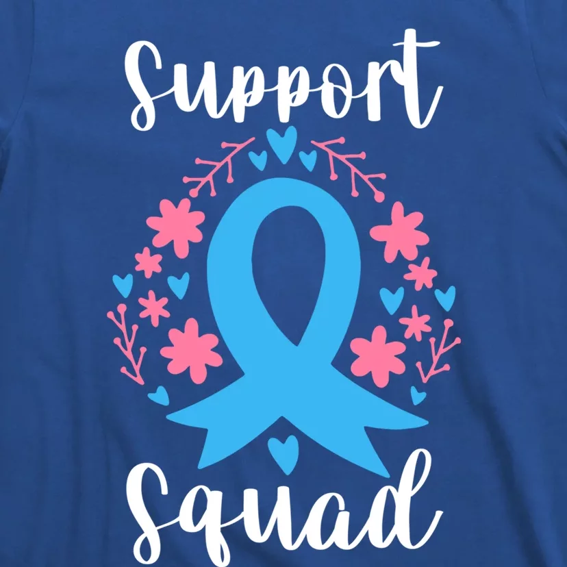 Colon Cancer Awareness Blue Ribbon Support Squad Gift T-Shirt