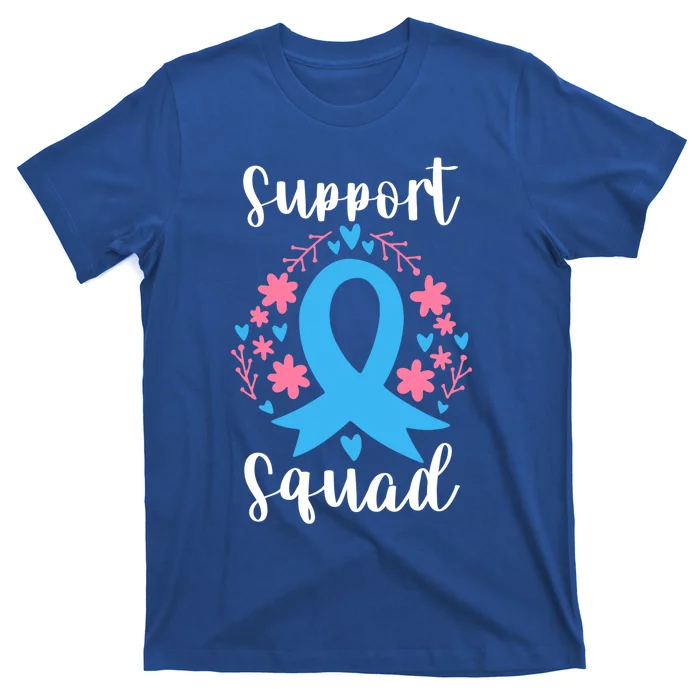 Colon Cancer Awareness Blue Ribbon Support Squad Gift T-Shirt