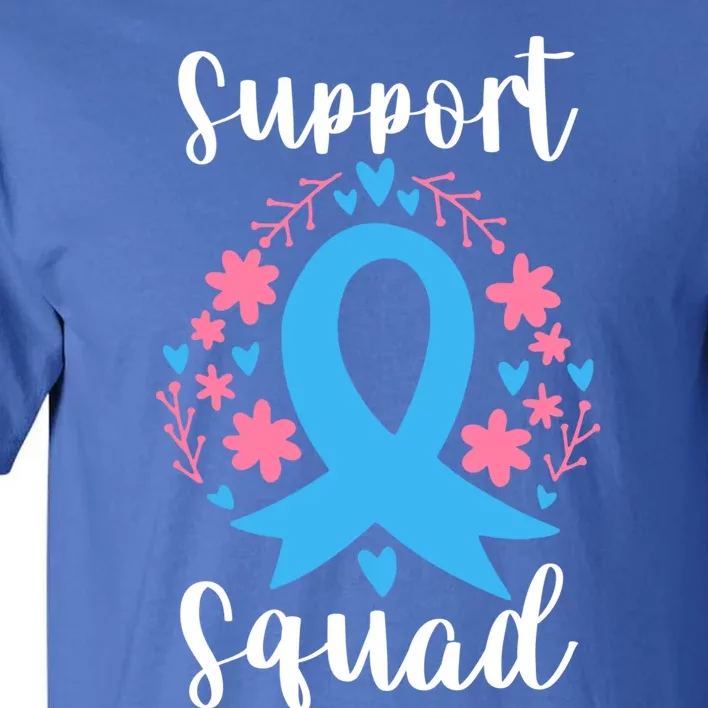 Colon Cancer Awareness Blue Ribbon Support Squad Gift Tall T-Shirt