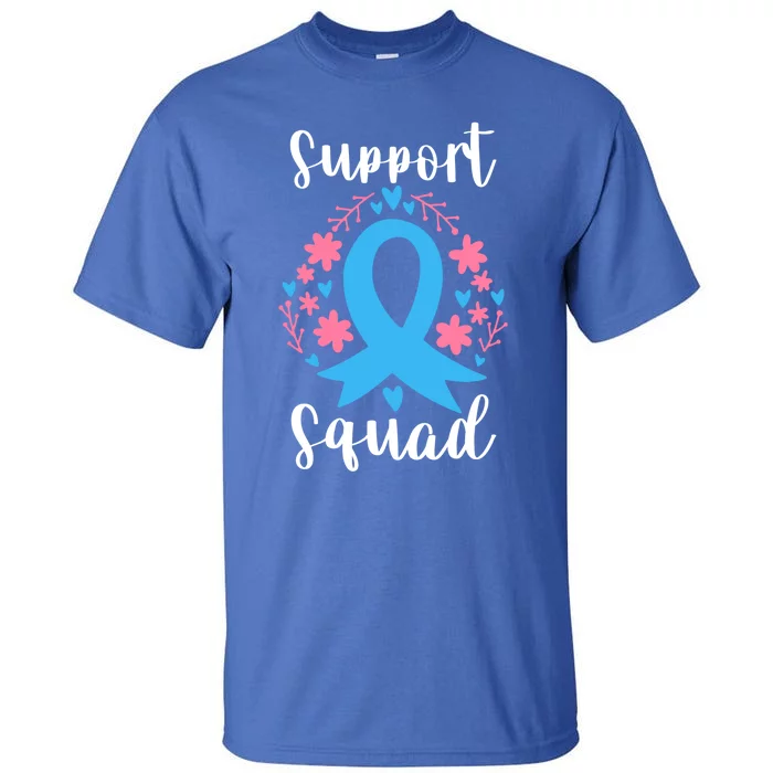 Colon Cancer Awareness Blue Ribbon Support Squad Gift Tall T-Shirt