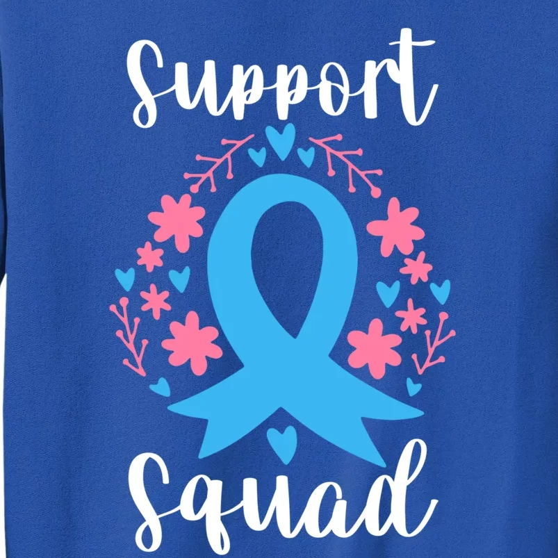 Colon Cancer Awareness Blue Ribbon Support Squad Gift Tall Sweatshirt