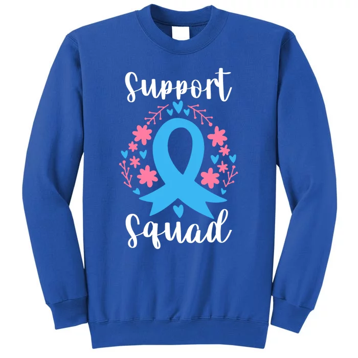 Colon Cancer Awareness Blue Ribbon Support Squad Gift Tall Sweatshirt