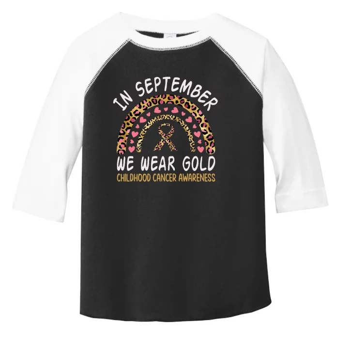 Childhood Cancer Awareness Rainbow In September We Wear Gold Toddler Fine Jersey T-Shirt