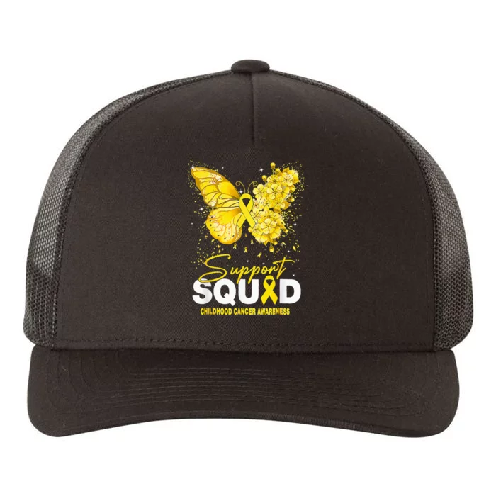 Childhood Cancer Awareness Support Squad Butterfly Yupoong Adult 5-Panel Trucker Hat