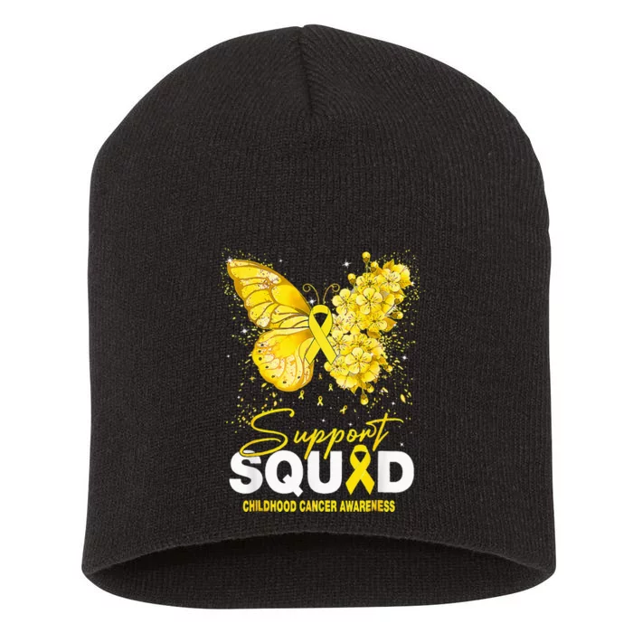 Childhood Cancer Awareness Support Squad Butterfly Short Acrylic Beanie