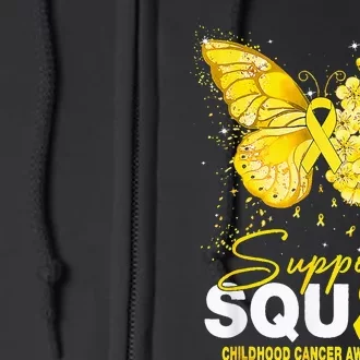 Childhood Cancer Awareness Support Squad Butterfly Full Zip Hoodie