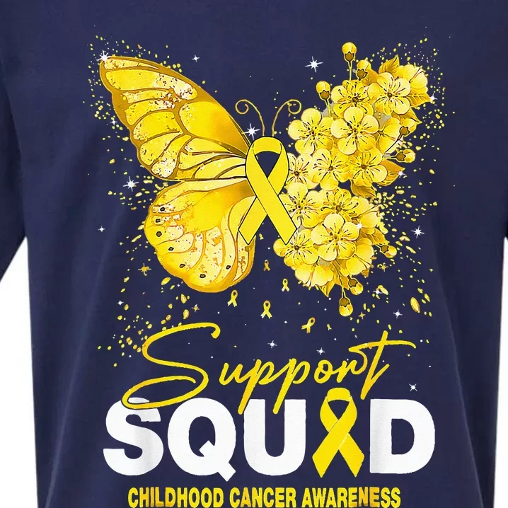 Childhood Cancer Awareness Support Squad Butterfly Sueded Cloud Jersey T-Shirt