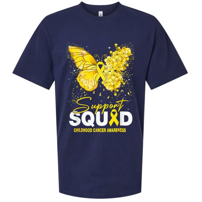 Childhood Cancer Awareness Support Squad Butterfly Sueded Cloud Jersey T-Shirt