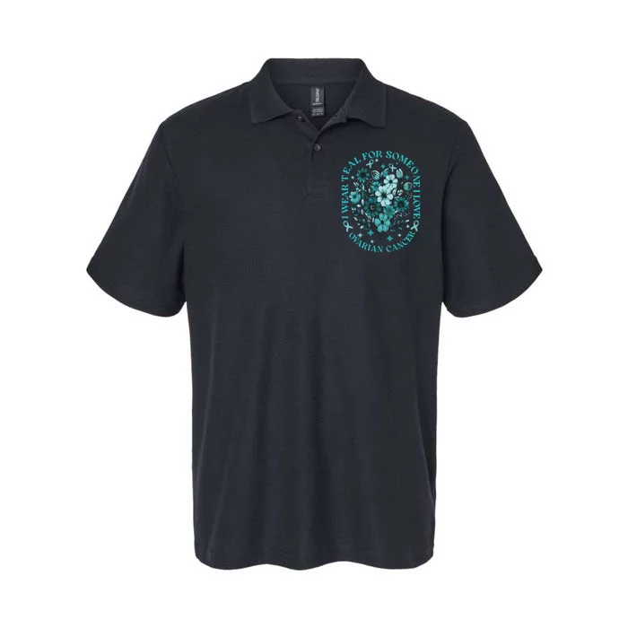 Cervical Cancer Awareness Wildflower I Wear Teal For Cervical Cancer Softstyle Adult Sport Polo