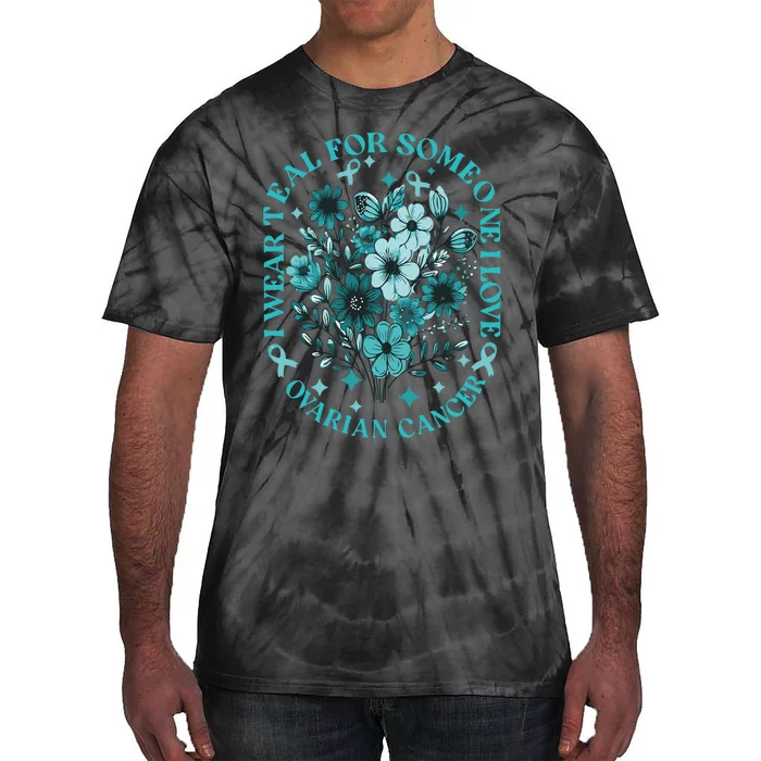 Cervical Cancer Awareness Wildflower I Wear Teal For Cervical Cancer Tie-Dye T-Shirt