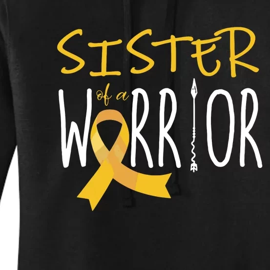 Childhood Cancer Awareness Sister Of A Warrior Women's Pullover Hoodie