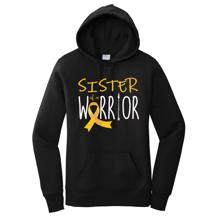 Childhood Cancer Awareness Sister Of A Warrior Women's Pullover Hoodie