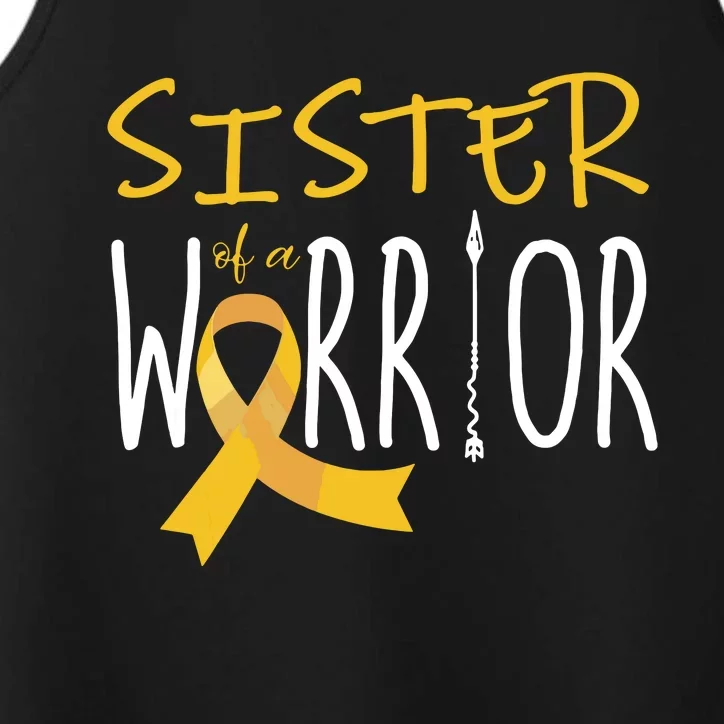 Childhood Cancer Awareness Sister Of A Warrior Performance Tank