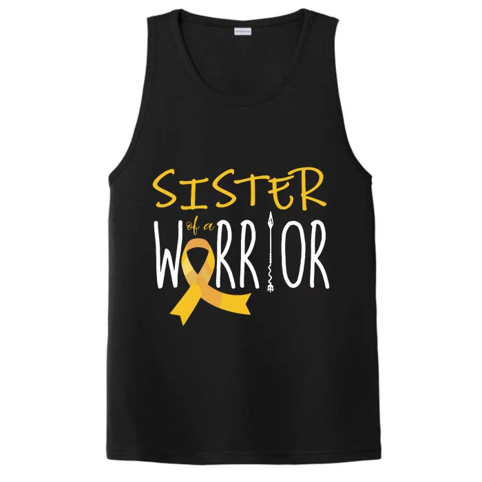 Childhood Cancer Awareness Sister Of A Warrior Performance Tank