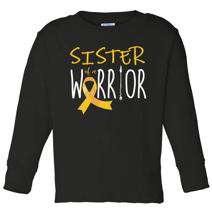 Childhood Cancer Awareness Sister Of A Warrior Toddler Long Sleeve Shirt