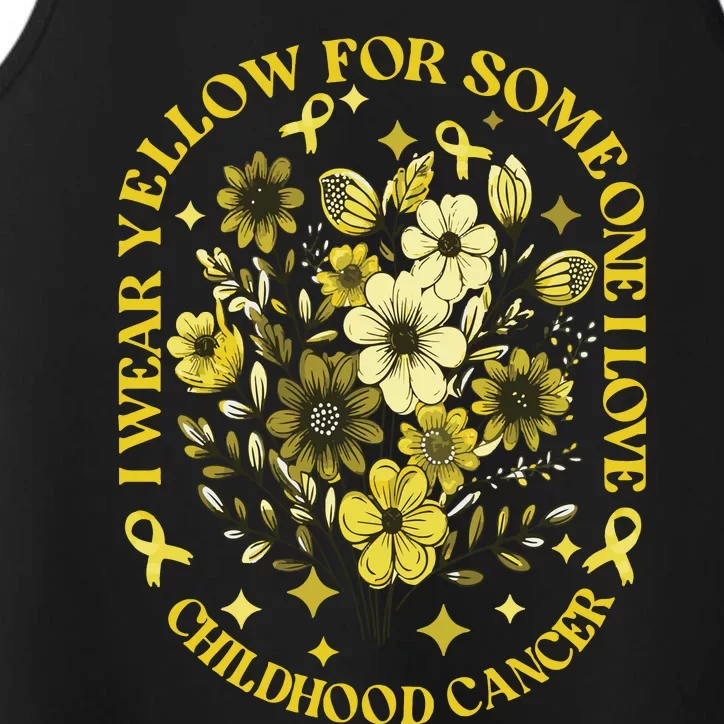 Childhood Cancer Awareness Wildflower I Wear Yellow For Childhood Cancer Performance Tank