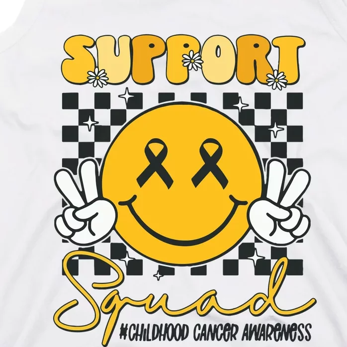 Childhood Cancer Awareness Smile Face Gold Ribbon Support Tank Top