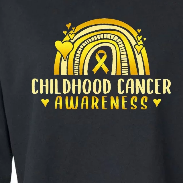 Childhood Cancer Awareness Warrior Cropped Pullover Crew