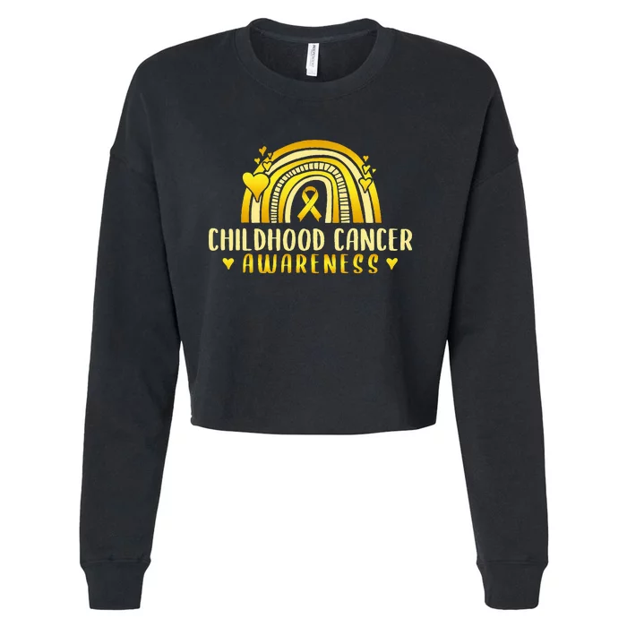 Childhood Cancer Awareness Warrior Cropped Pullover Crew