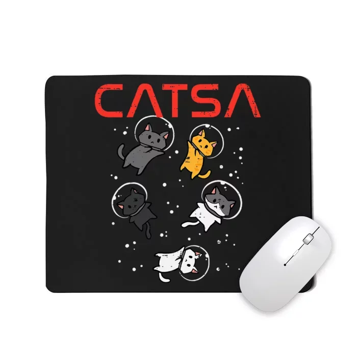 Catsa Cat Astronauts Funny Kitten Space Mousepad