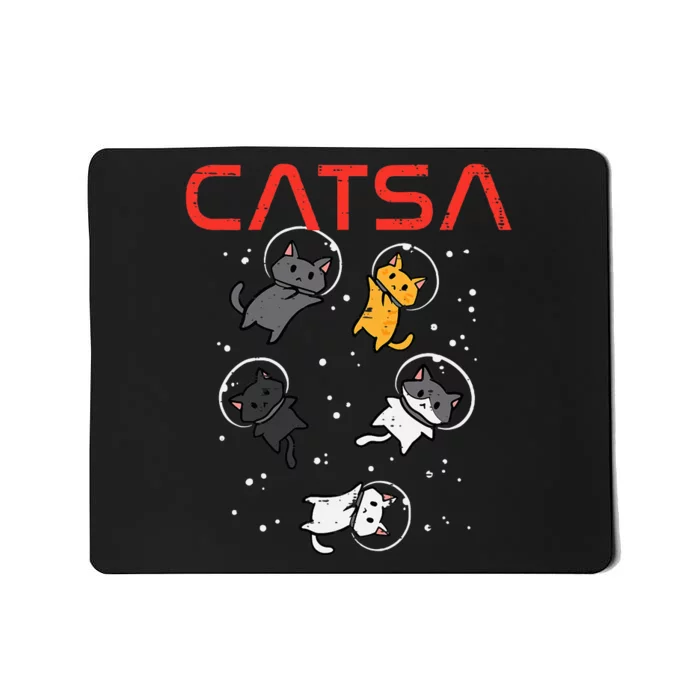 Catsa Cat Astronauts Funny Kitten Space Mousepad