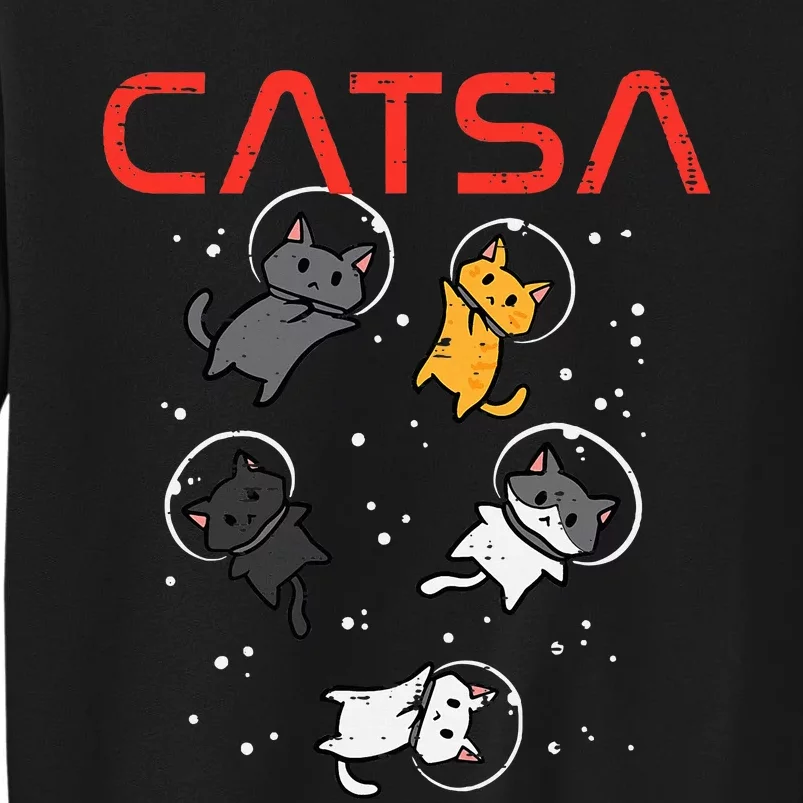 Catsa Cat Astronauts Funny Kitten Space Tall Sweatshirt