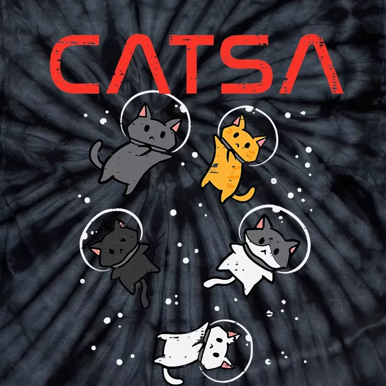 Catsa Cat Astronauts Funny Kitten Space Tie-Dye T-Shirt