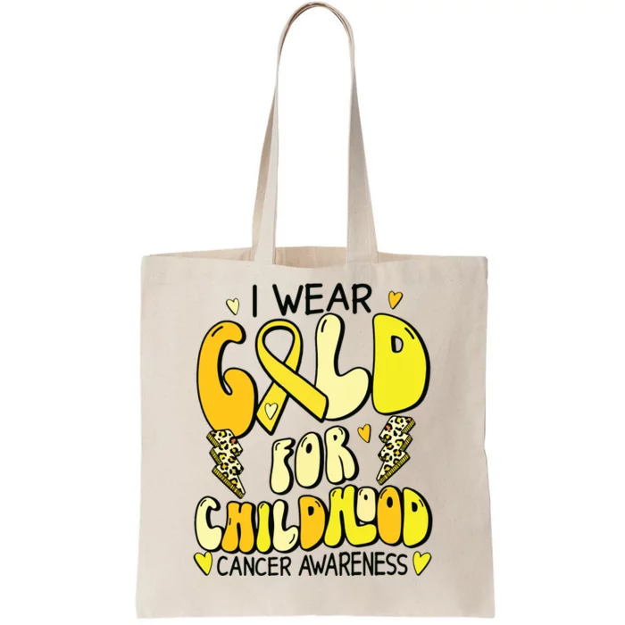 Childhood Cancer Awareness Support Retro Yellow Ribbon Tote Bag