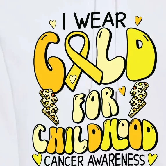 Childhood Cancer Awareness Support Retro Yellow Ribbon Premium Hoodie