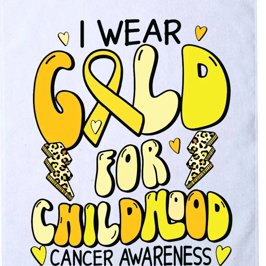 Childhood Cancer Awareness Support Retro Yellow Ribbon Platinum Collection Golf Towel