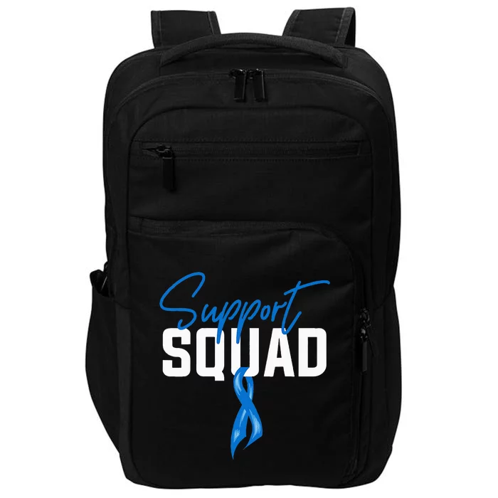 Colon Cancer Awareness Support Squad Blue Ribbon Impact Tech Backpack